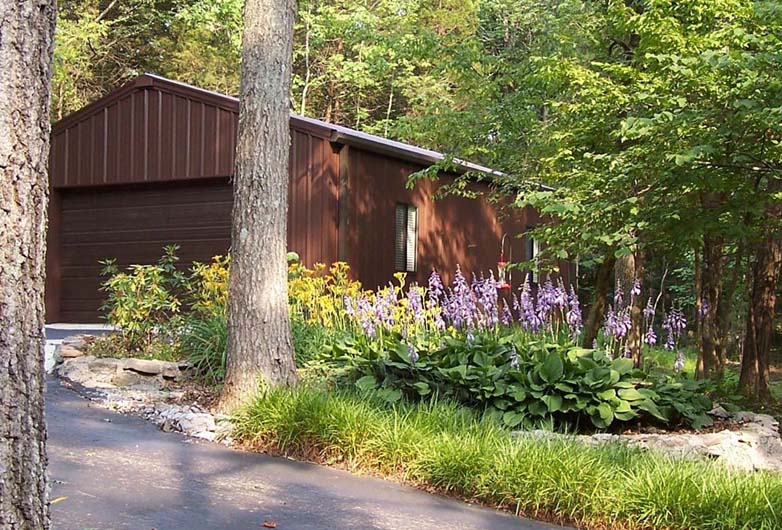 F-100 building as seen from the driveway.