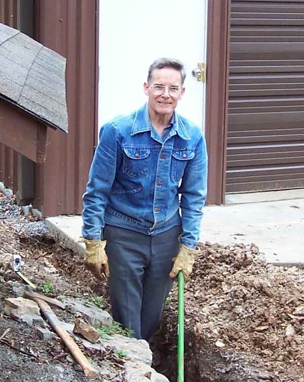 Digging the electrical conduit ditch