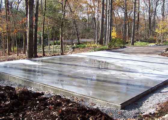 The concrete F-100 building slab