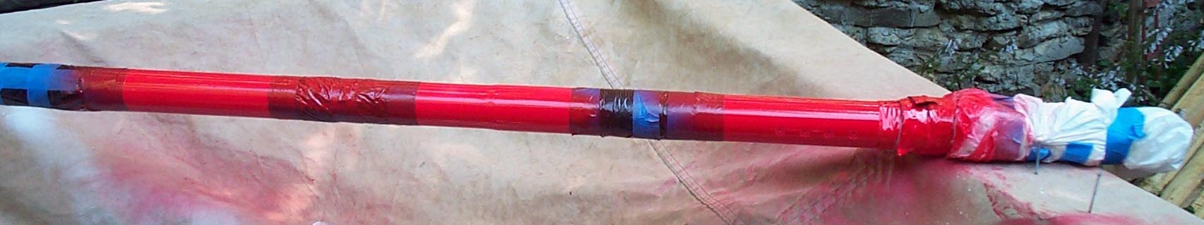 Pitot Boom After the Application of Red Paint. Click on the picture to enlarge it.